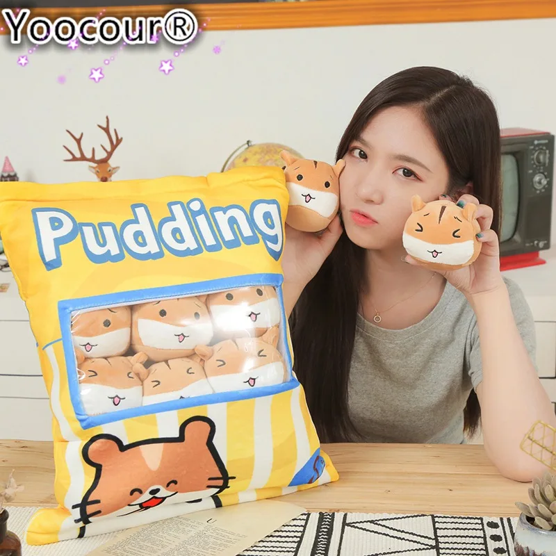 Сумка из 8 штук Kawaii Pudding хомяк плюшевые шарики сумка закуска игрушка мягкое