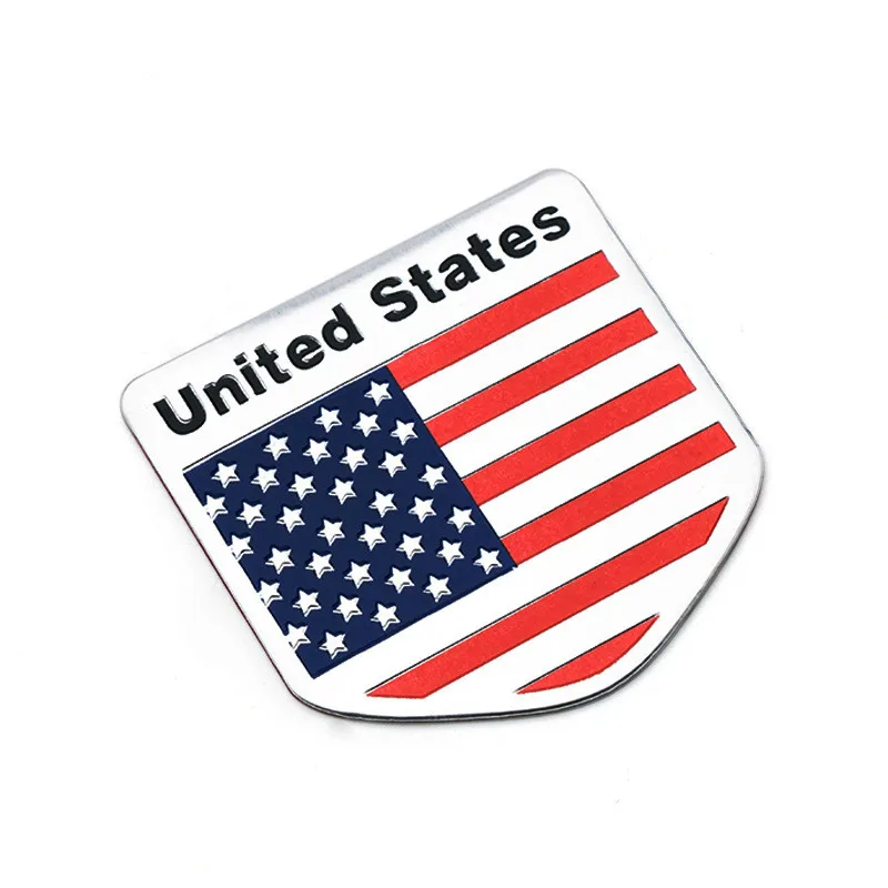 Алюминиевая карта с национальным флагом США наклейки для кузова автомобиля