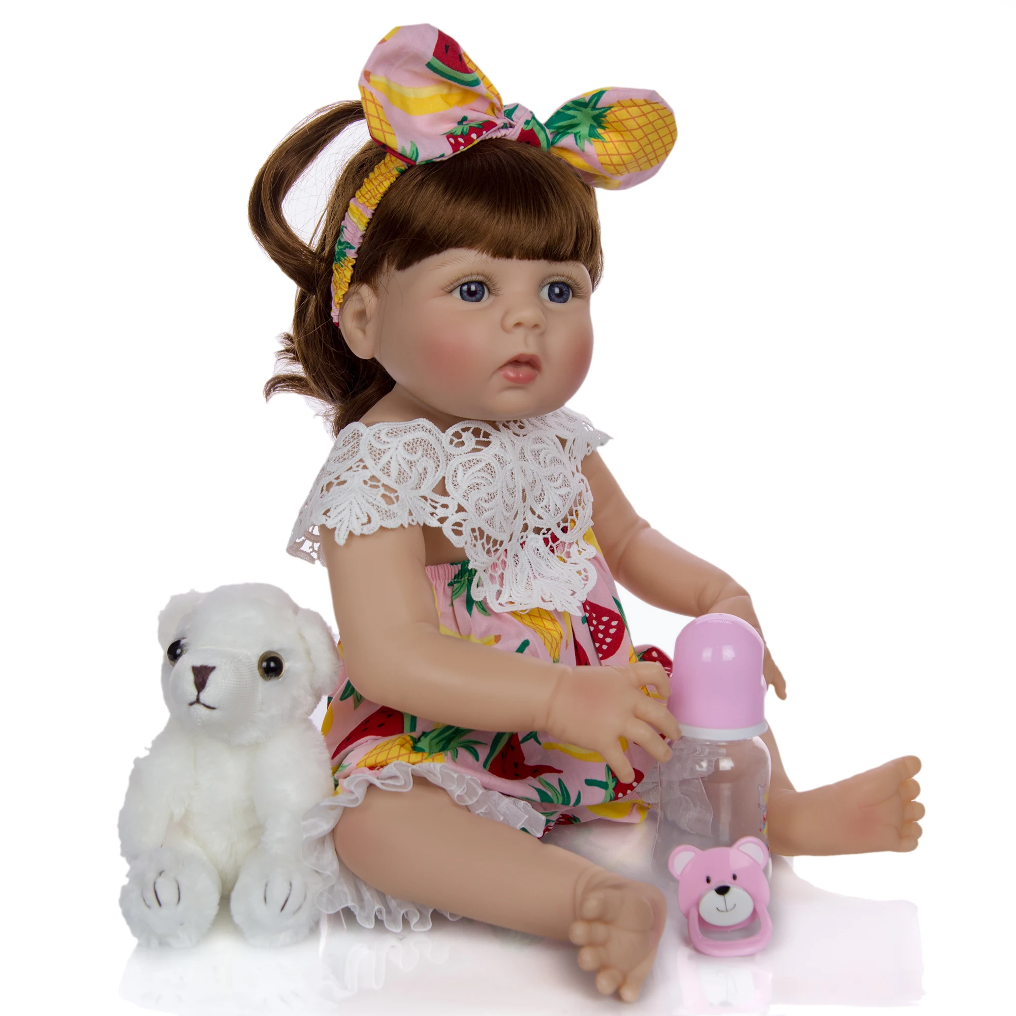 Реалистичная Милая 23 дюймовая виниловая Кукла Reborn Baby для девочек с милым