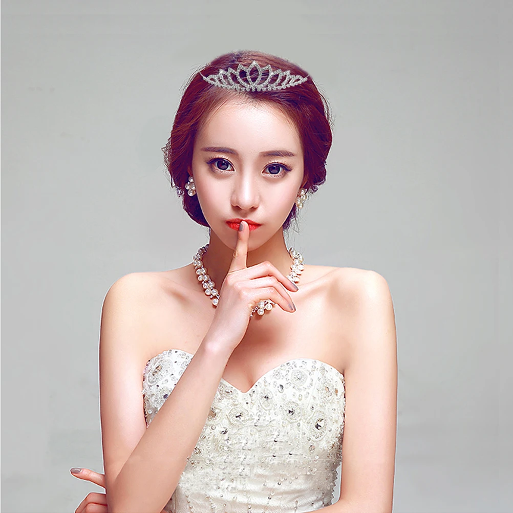 PIXNOR свадебный головной убор украшенный стразами лента для волос/заколка