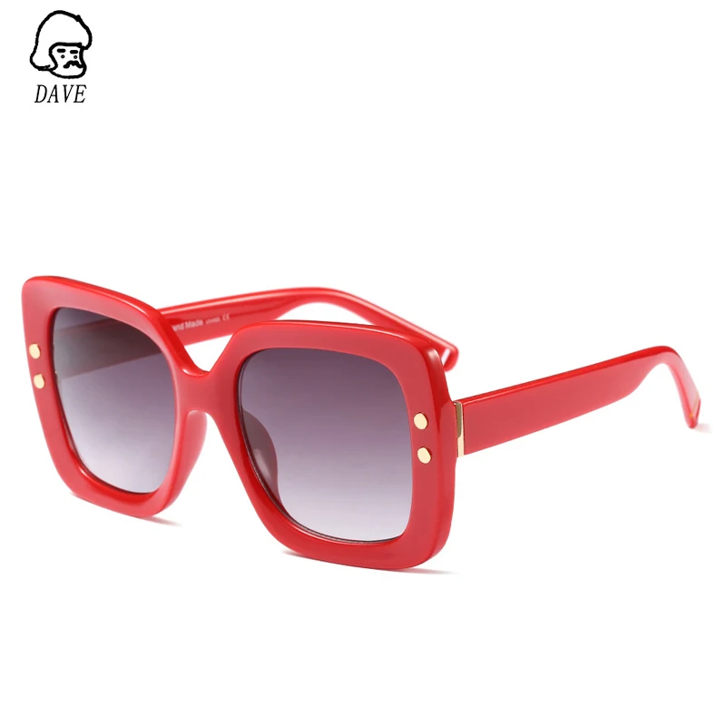 

Dave Brand Oversized Square Sunglasses Women Gradient Lens Classic Women Sun Glasses Rivet Shades Lady Retro Eyewear Uv400