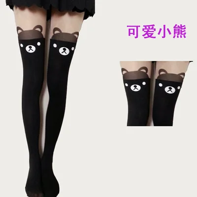 Модные женские колготки с изображением японского кота красивые сексуальные