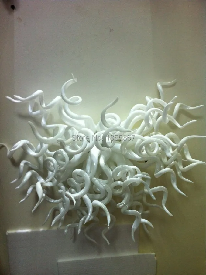 

Free Shipping 100% Hand Blown Grand Glass White Wall Lighting For Home Deco