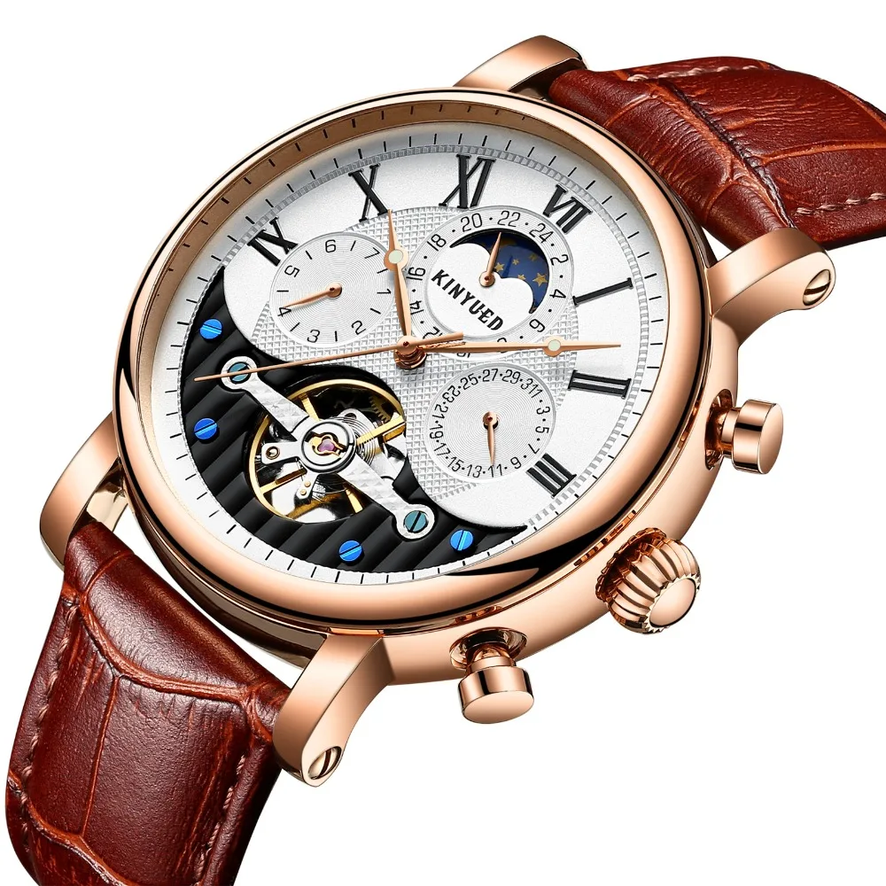 Новинка 2018 мужские полностью автоматические механические часы Tourbillon Роскошные