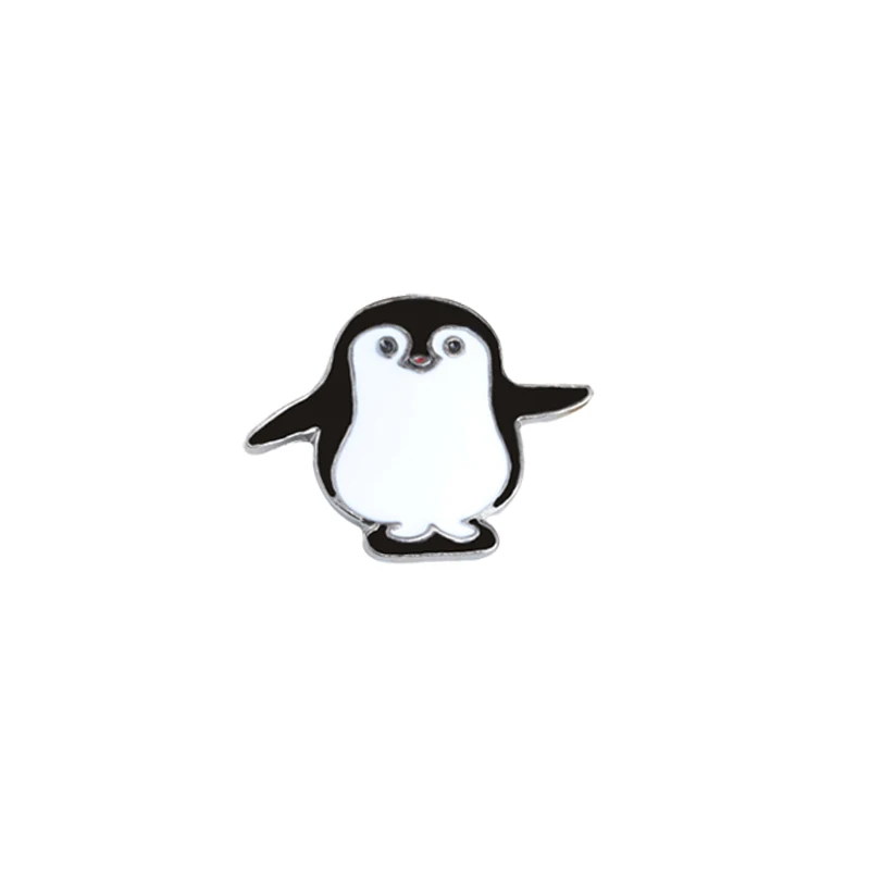 Penguin 1 Милая мультяшная панда Пингвин животные булавки женские эмалированные булавки Детский рюкзак шляпа украшение нагрудные металлические значки ювелирные броши - Окраска металла: Penguin 1