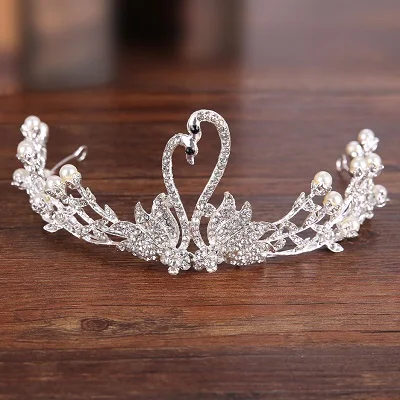 Роскошные серебряные стразы, свадебная тиара, корона, жемчуг, королева, диадема, Корона невесты, головной убор, свадебные аксессуары для волос, тиара, высокое качество - Окраска металла: HG024