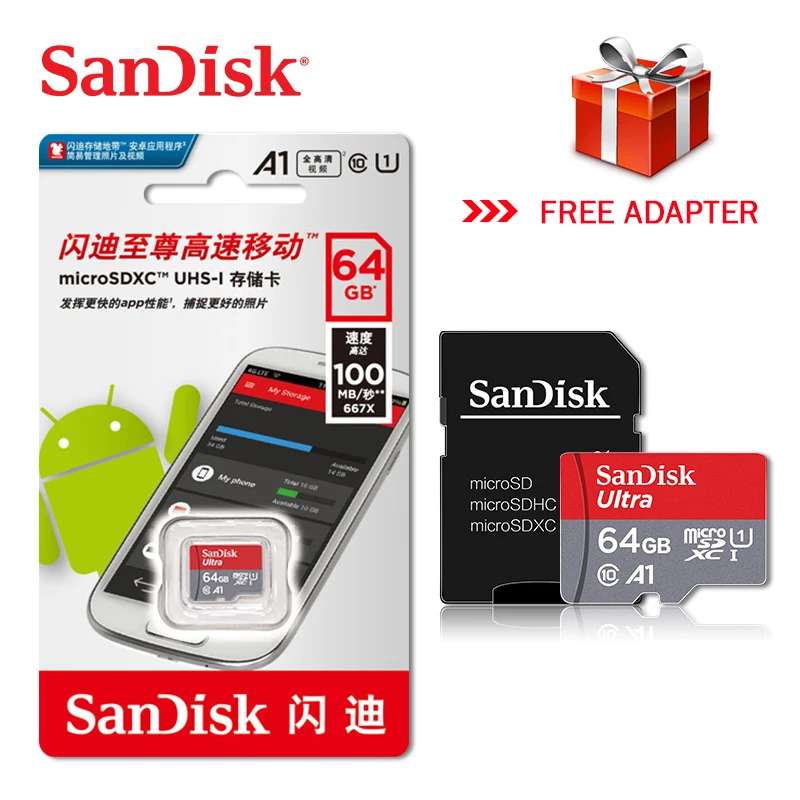 Карта памяти SanDisk Micro SD по оптовой цене 16 ГБ 32 64 128 Гб Microsd Max 80 м/с Uitra C10 cartao de memoria TF