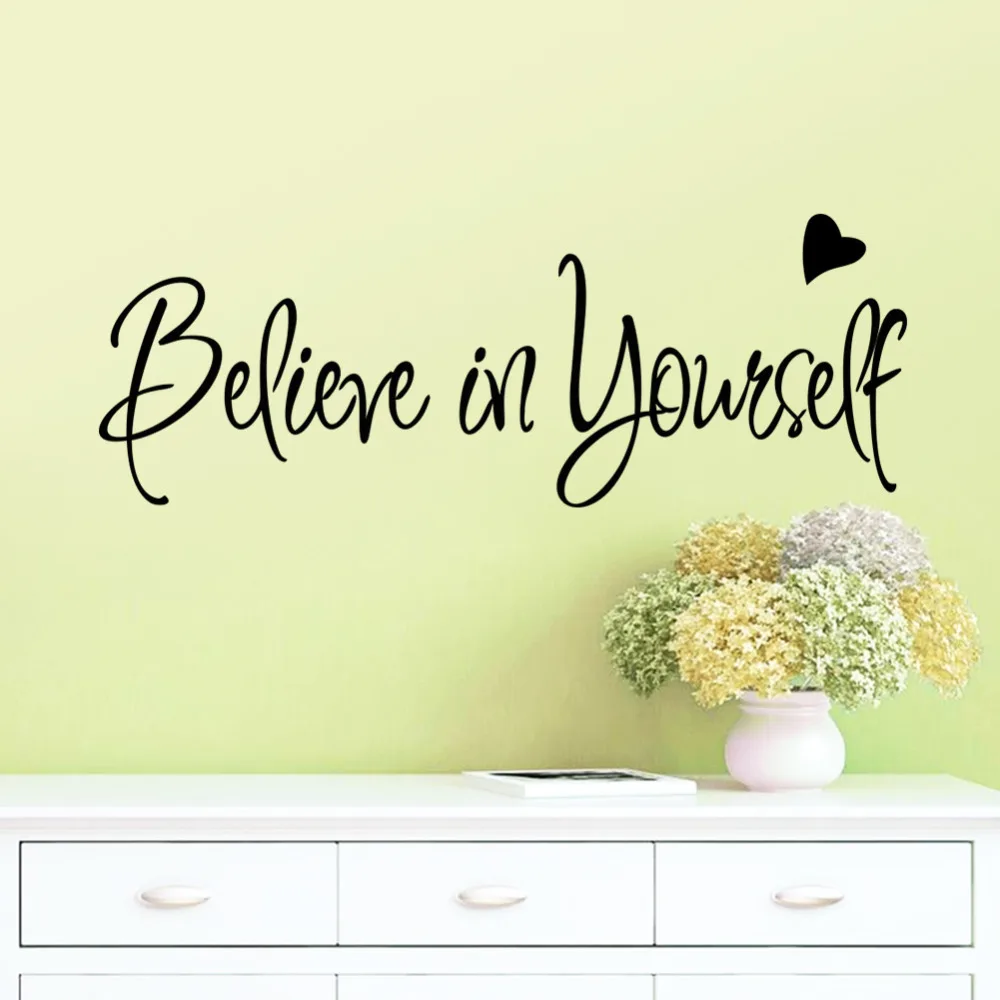 Believe in yourself home decor creative Inspiring quote wall decal adesivo de parede removable vinyl sticker | Дом и сад