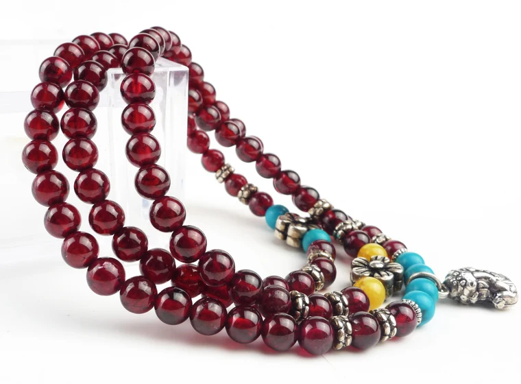 

5 мм подлинные натуральные гранаты красного вина драгоценные камни Кристальные браслеты Pi Xiu В Форме Дракона круглые бусины растягивающийс...