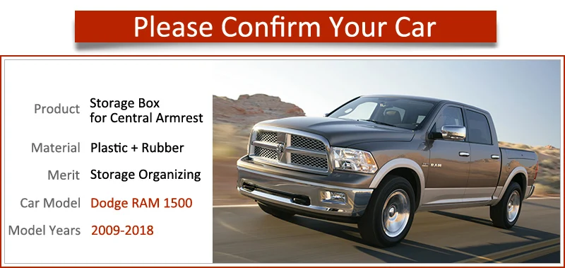 Подлокотник для хранения автомобильный Органайзер аксессуары Dodge RAM 1500 2009 2010 2011