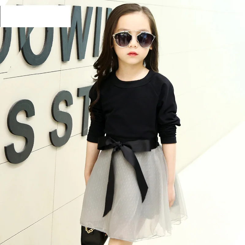 Очень красивый! 2018 новый весенний комплект Детский костюм из двух предметов юбка