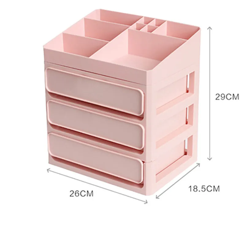 Pink 4 Layer Домашний косметический ящик, органайзер для макияжа, многослойная коробка для хранения косметики, контейнер для рабочего стола, чехол для хранения, держатель для лака - Цвет: Pink 4 Layer
