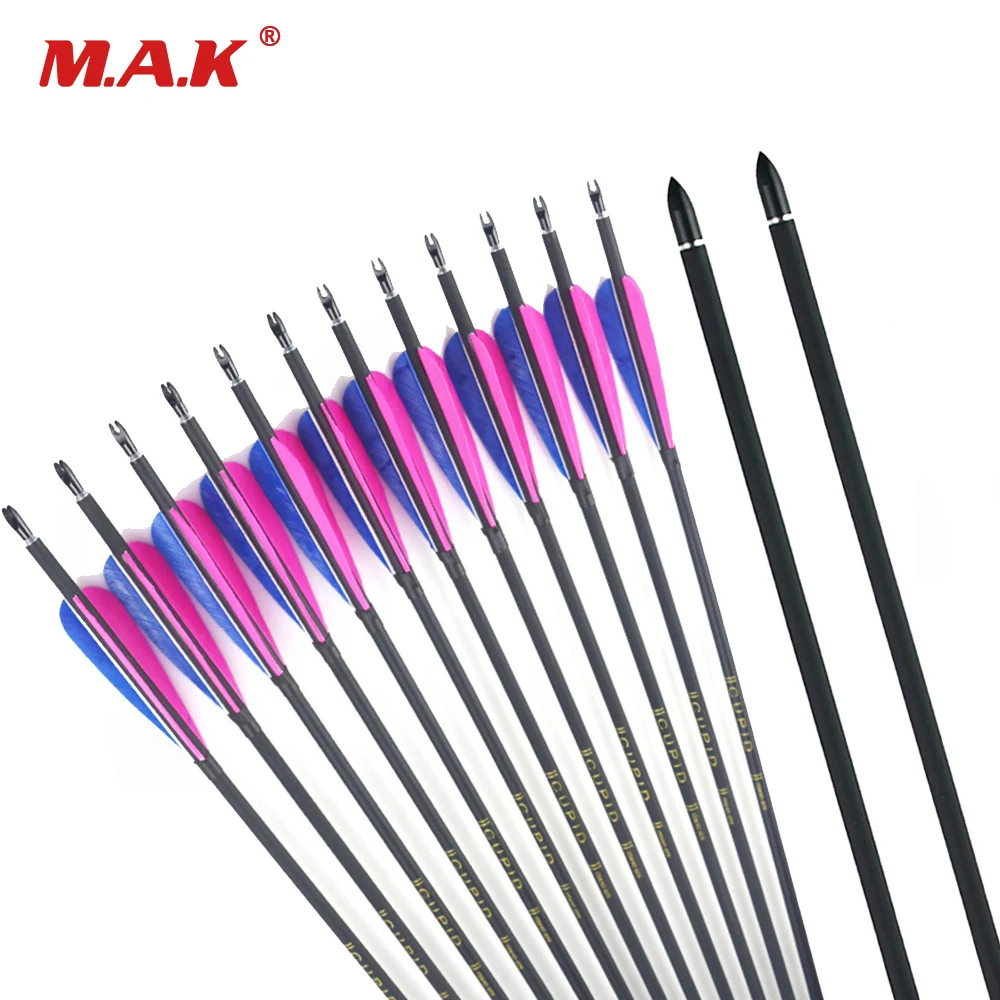 

32 inches Mixed Carbon Arrow Outer Diameter 7.6 mm Spine 600 for Compound Bow Archery Hunting