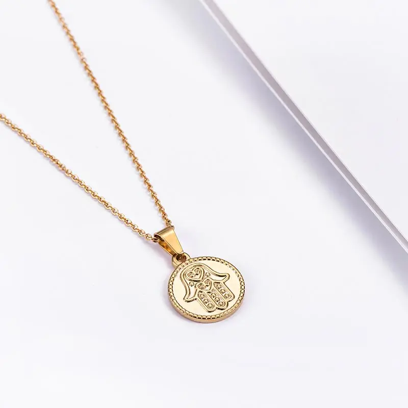 ZFVB Трендовое ожерелье с подвеской в виде руки хамсы женское из нержавеющей стали