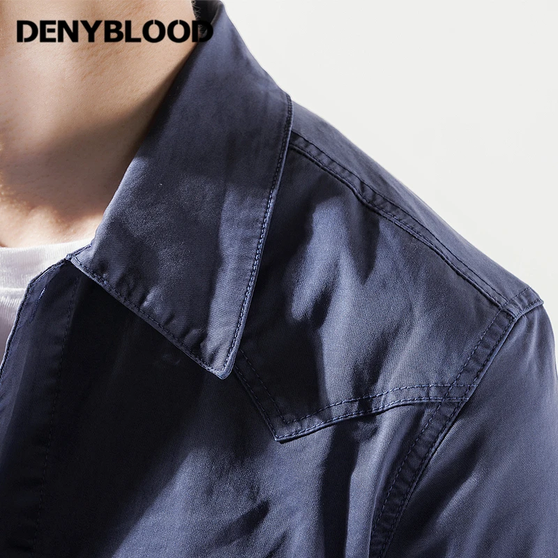 Мужские джинсы denyblood хлопчатобумажные комбинезоны тонкий прямой Eastic низ стрейч