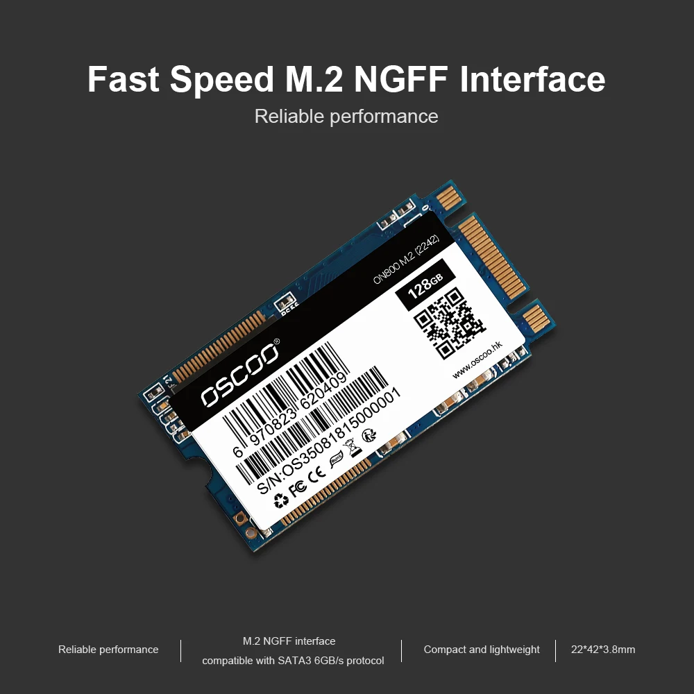 OSCOO SSD M2 NGFF/M.2 2242 ноутбук SSD 64 Гб 128 ГБ 256 ГБ твердотельный Диск высокоскоростной SATA3 m.2 ssd