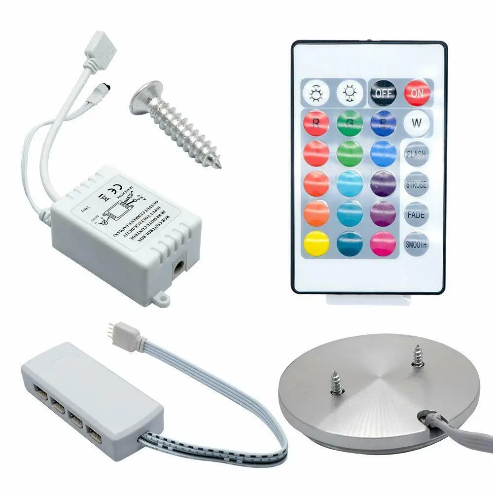 6 шт. DC12V Светодиодный светильник под шкафом RGB встраиваемый кухонный шкаф витрина