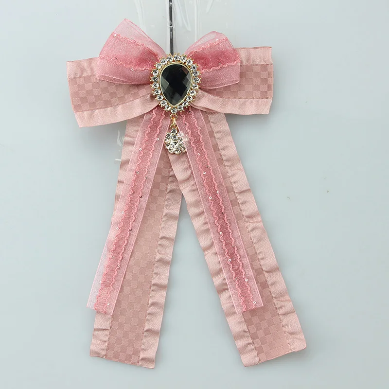 Ribbon brooch lace decoration cute minimalist style luxury glass crystal accessories wedding party clothing pins 22g | Украшения и