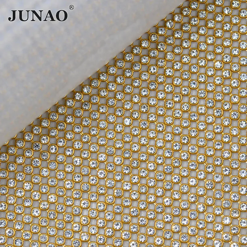 JUNAO 45x120 см прозрачные стразы на сетчатой основе Прозрачная отделка из стекла