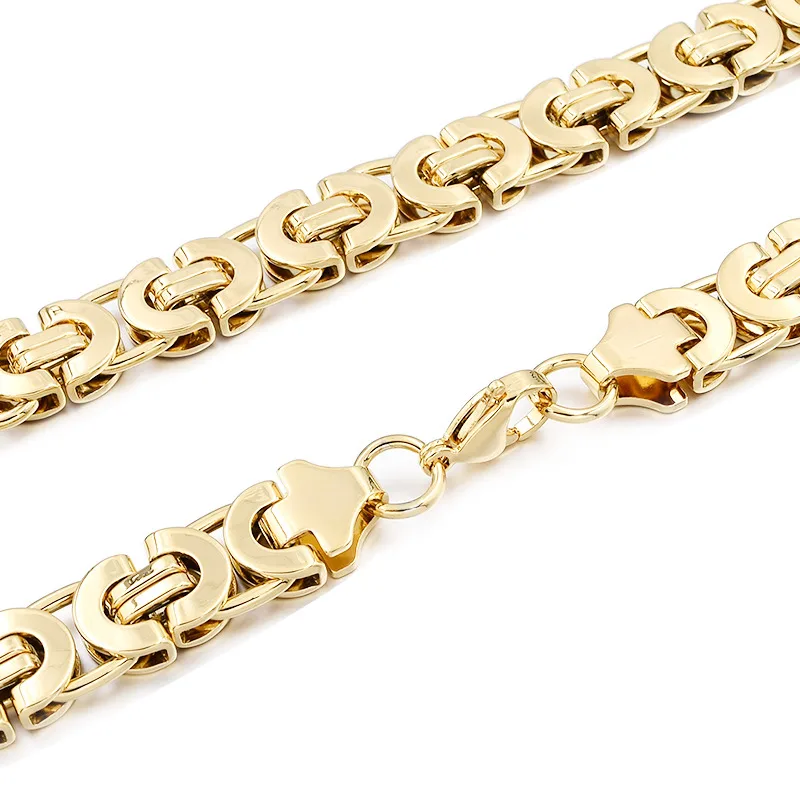 gold color Gokadima мужские ожерелья из нержавеющей стали ювелирные изделия византийские Цепи хип хоп, рок, подарок, вечерние аксессуары WN100 - Окраска металла: gold color