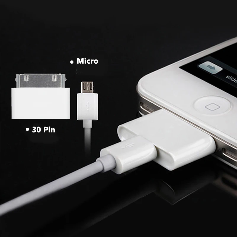 Микро 2 0 USB Женский адаптер для зарядки apple iPhone4 4S touch4 iPad2 3 4 30 Pin микро кабель