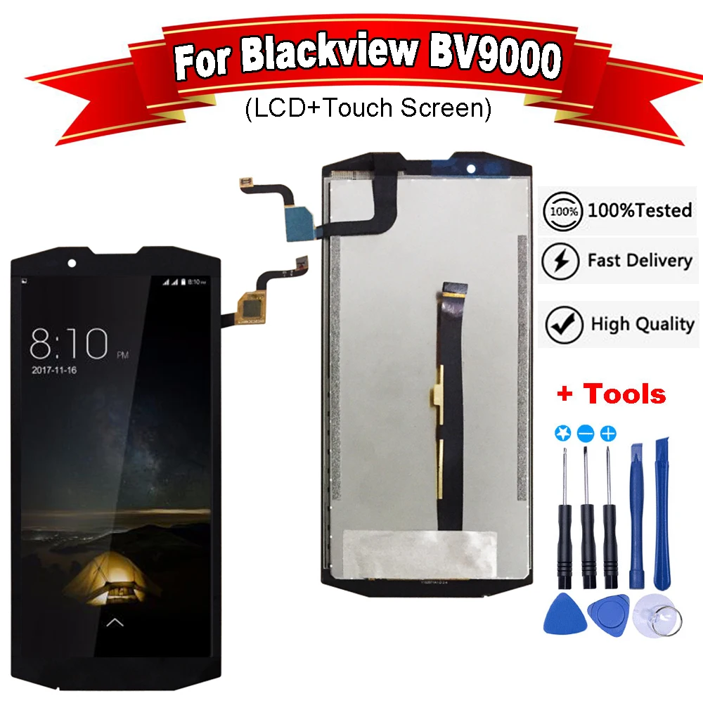 ЖК-дисплей 5 7 дюйма для Blackview BV9000 сенсорный экран с рамкой тестированный
