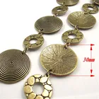 Топ женщин Винтаж бронзовая цепь ожерелье Тон ретро круглый круг браслет цепи талисманы 30*30*2 мм ювелирных изделий 31627