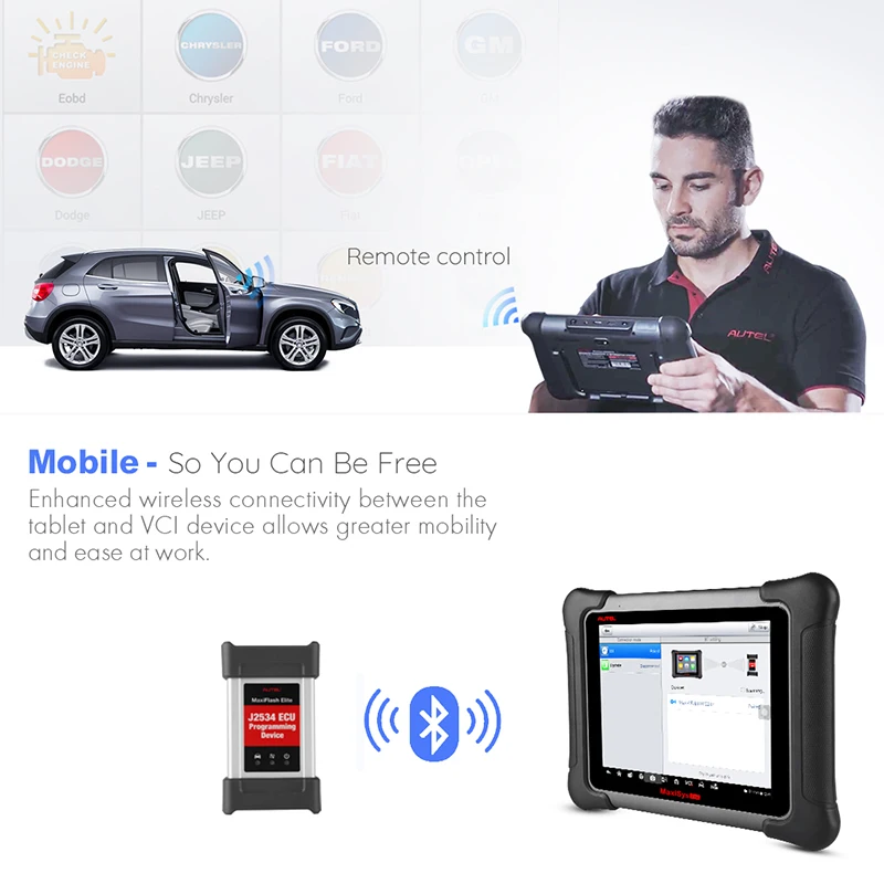Autel MaxiSys Elite диагностический инструмент J2534 ECU кодирование и программирование Obd2
