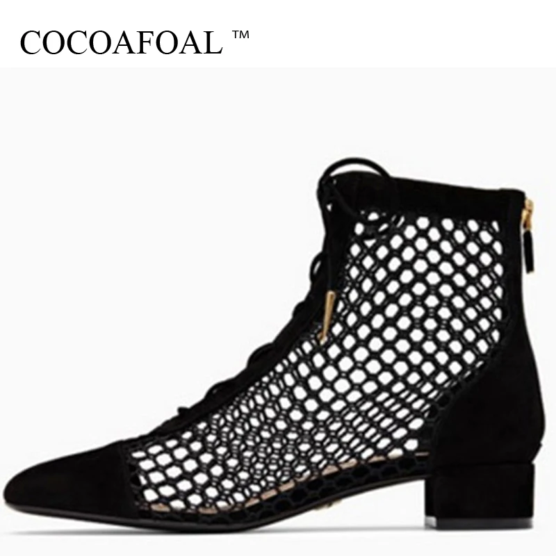 Женские босоножки COCOAFOAL на танкетке с рыболовной сеткой повседневные женские