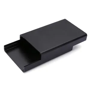 Корпус для печатной платы, алюминиевый корпус для инструментов, чехол для электронных проектов, панели, винты, встроенные канавки, черный 80x50x20 мм