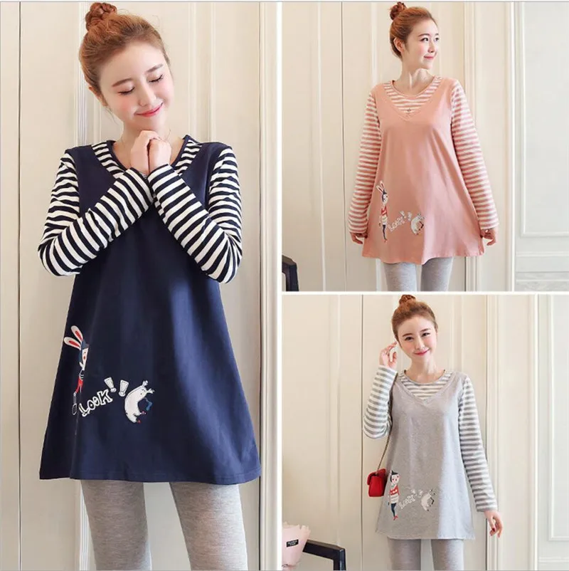 

Pregnant women dress long sleeved skirt mother autumn long shirt Casual Hoodies Tops Maternity Clothes Hoodies Sweatershirt