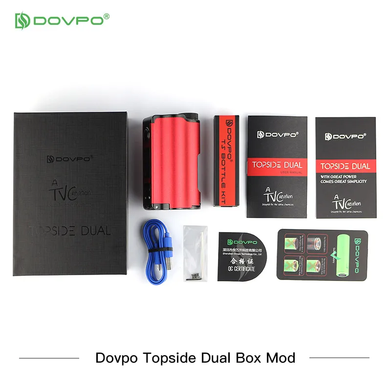 Цветной DOVPO топ с двойным заполнением TC Squonk мод с 10 мл бутылка электронных сигарет моды против Voopoo Drag 2/Vape мод