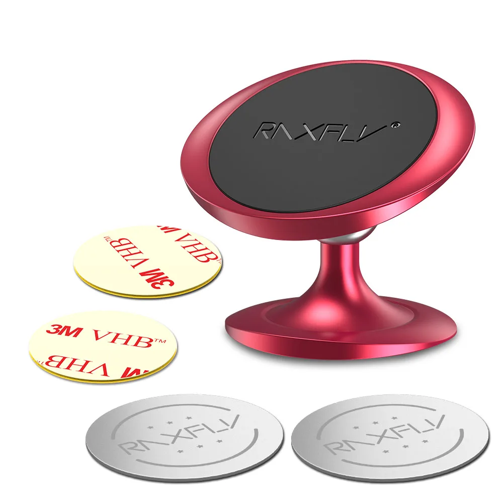 Red 2 RAXFLY, магнитный держатель для телефона в машину, 360 вращение, универсальный автомобильный держатель, крепкий магнит, подставка для телефона, подставка для iPhone, samsung держатель для телефона в машину - Цвет: Red 2