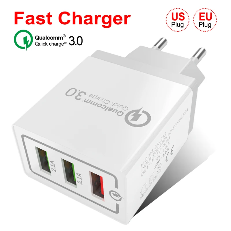 Настенное зарядное устройство с 3 USB портами 18 Вт|Зарядные устройства для