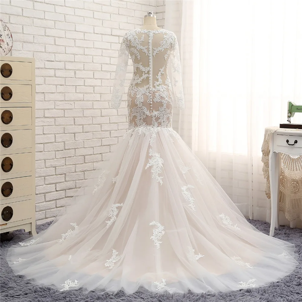 Кружевное платье Русалочка с длинным рукавом 2018|bridal gown|lace bridal gownslace mermaid wedding |