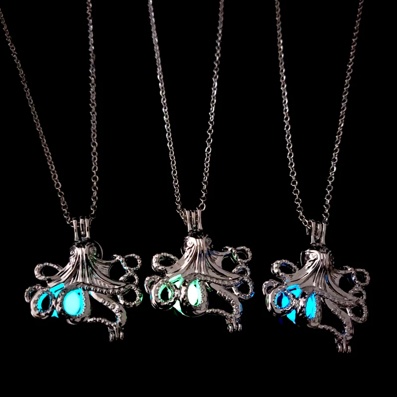 night glow ball Octopus Pearl Cage necklace pendant accessories essential oils diffuser locket for Oyster Women | Украшения и