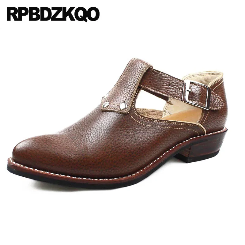 

Pointed Toe High Top Genuine Leather Plus Size Chunky Designer Shoes Men Quality Boots Brown Full Grain Sandals Booties Ankle