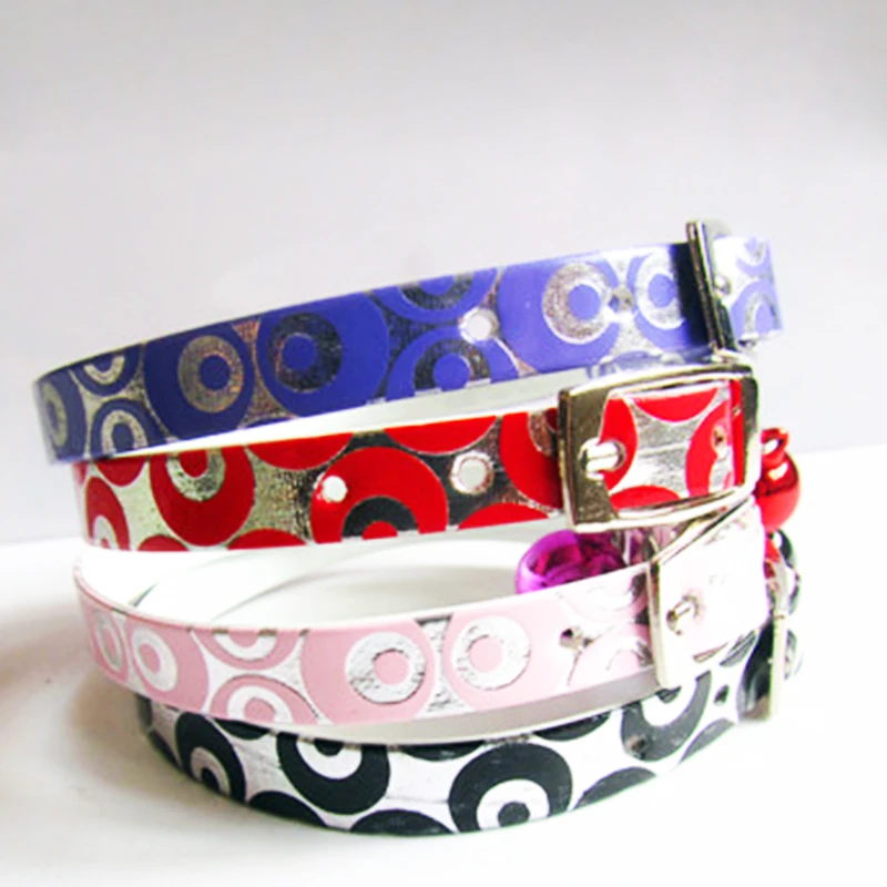 Кожаный ошейник для кошек щенков маленьких собак котенка Регулируемый питомца |