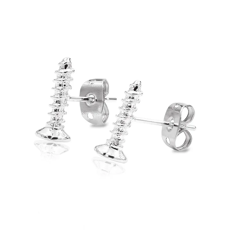 Серьги-гвоздики серебристого цвета для женщин и мужчин модные ювелирные