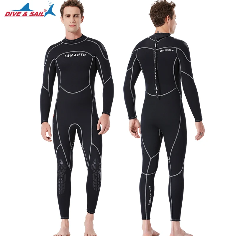 Full Wetsuit Men Premium 3mm Neoprene Diving Suit Surfing Snorkeling Scuba Swimming Long Wet Back Zipper Black | Спорт и развлечения