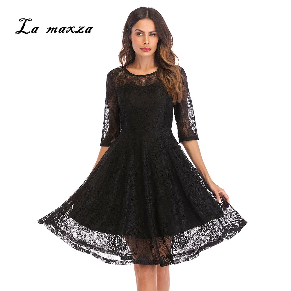 2019 Women Summer Dress Sexy & Club Party Night Elegant Casual Lace Office Midi Plus Size | Женская одежда