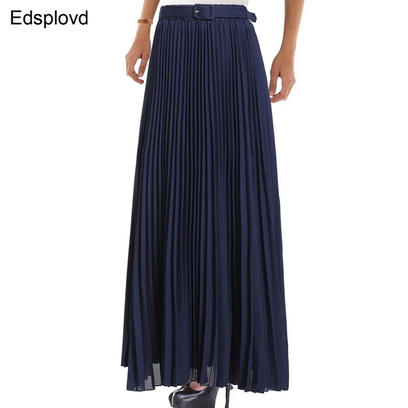 EdspLovd 2017 отличная плиссированная шифоновая юбка для женщин весна лето осень