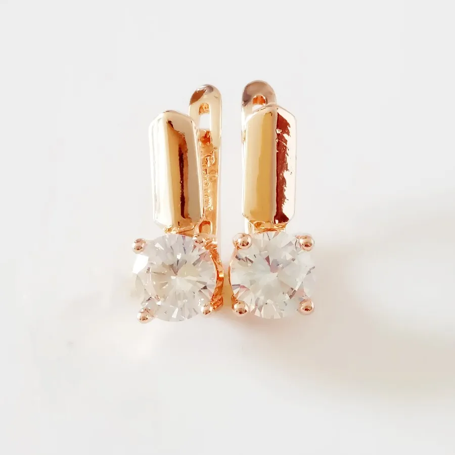 White stone Корейские серьги 585 цвета розового золота, серьги в богемном стиле с зеленым камнем, круглая капля серьга, модные женские серьги, ювелирные изделия - Окраска металла: White stone