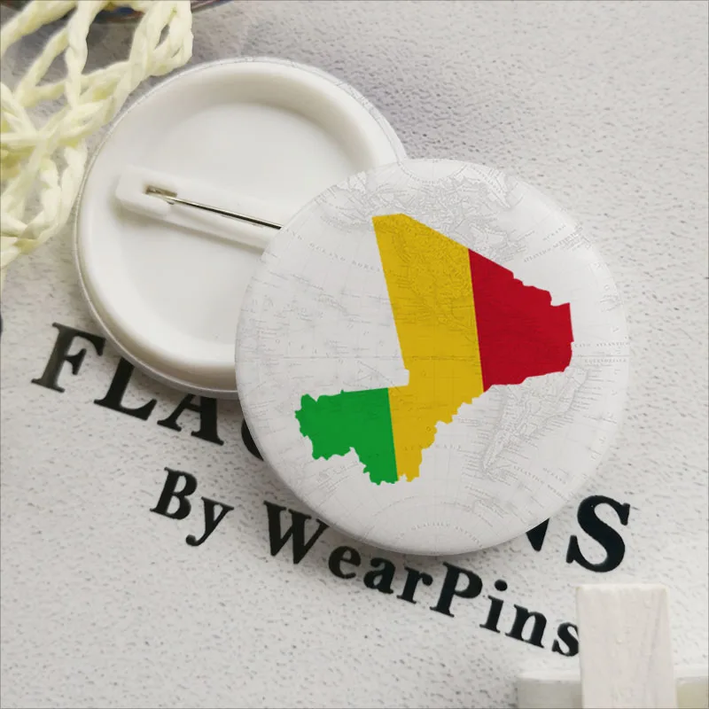 Mali флаг карта Олово Кнопки булавки ЛГБТ гей радуга фестиваль Прайд оловянные