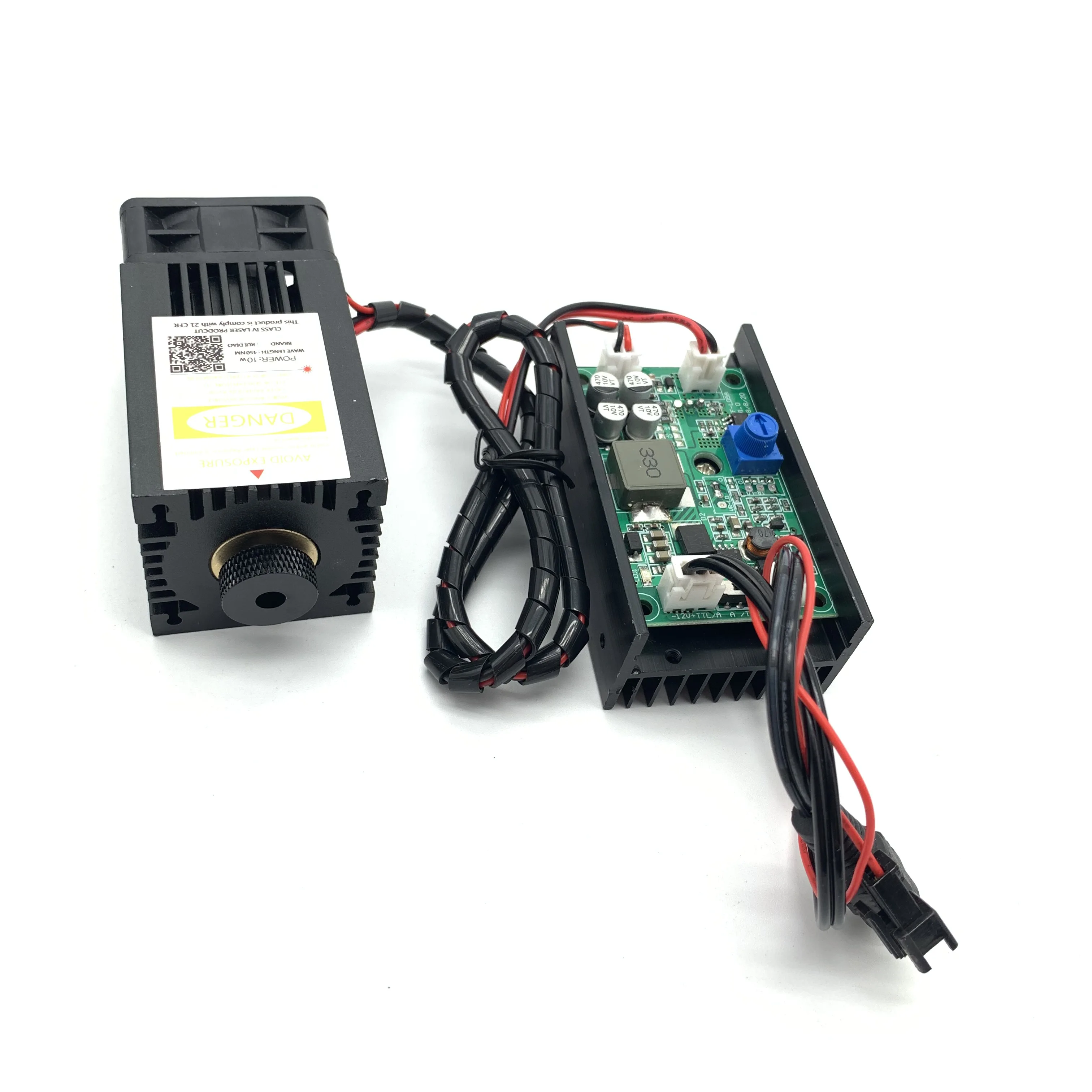 Синий лазерный модуль 450nm 10000mW 12V высокой мощности TTL регулируемый фокус DIY