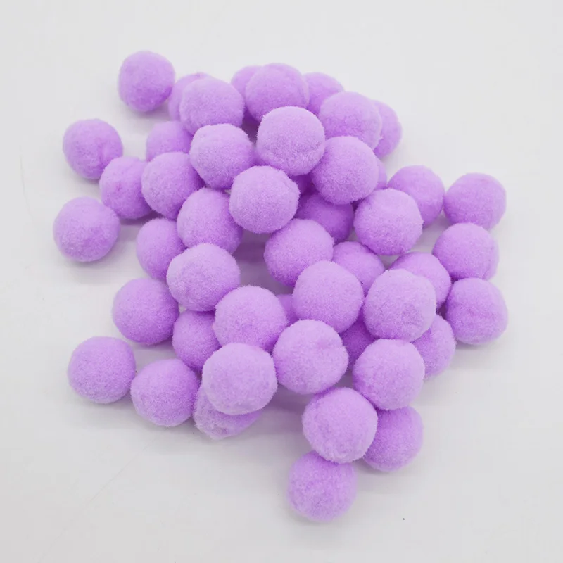 violet 50 шт./лот, 20 мм, разноцветный помпон из меха, плюшевый шар, сделай сам, мягкие помпоны для детей, игрушки для свадьбы, украшения дома, аксессуары - Цвет: violet