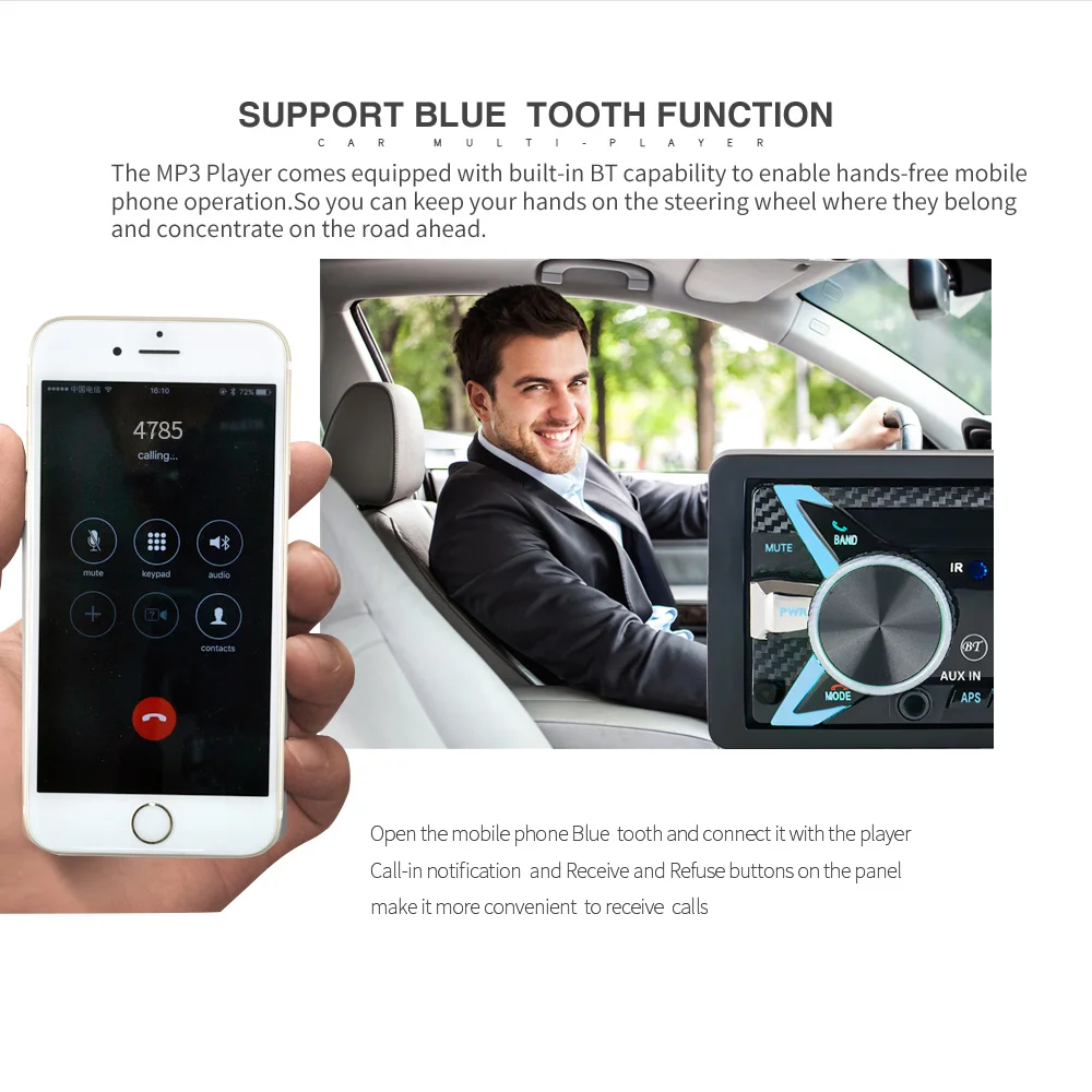 Bluetooth Универсальная съемная панель Автомобильный MP3-плеер Радио стерео аудио плеер Дистанционное управление USB/SD/MMC кардридер