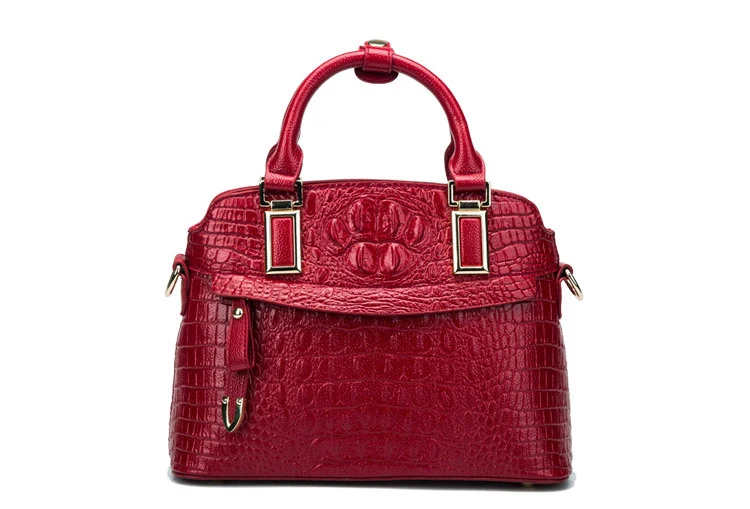 red handbag Ainvoev женская кожаная сумка модная сумка через плечо с узором «крокодиловая кожа» Женская сумка через плечо Большая вместительная сумка-тоут черная новинка a1836 - Цвет: red handbag