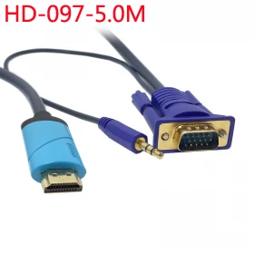 (100 шт./лот) HDMI Мужской вход в VGA и RCA Аудио видео конвертер кабель 2 м 3 5 м|cable extension|cable