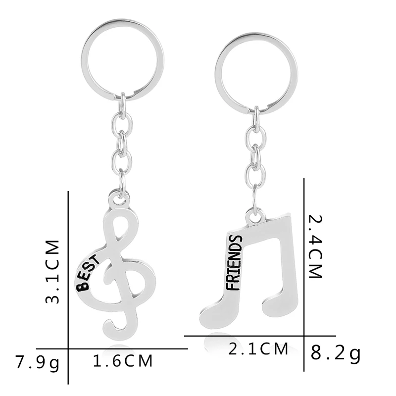 Two Keychains Best Friend Keychain Fun Personalized Note Shape Car Gift To Friends | Украшения и аксессуары